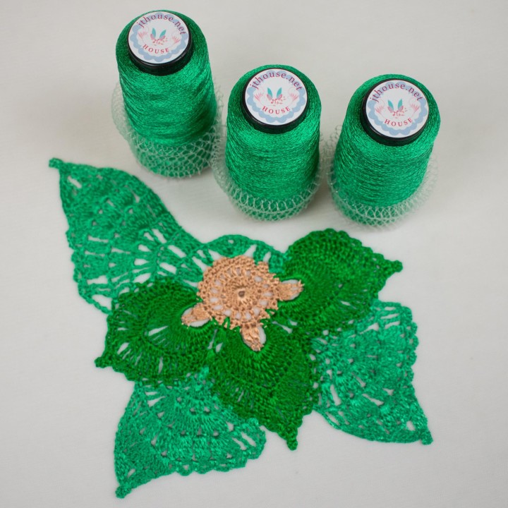 JThouse Italian Viscose Yarn - Green, 50g, 750m, Soft & Silky for Lace Projects