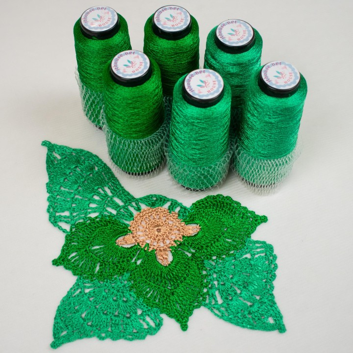JThouse Italian Viscose Yarn - Green, 50g, 750m, Soft & Silky for Lace Projects