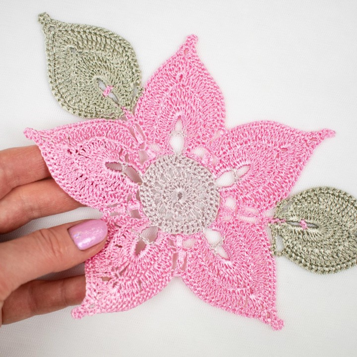 Flower Floria Crochet Pattern: Stunning 5-Petal Motif with Tutorial, Diagrams & Video Guide - Perfect for Elegant Designs!