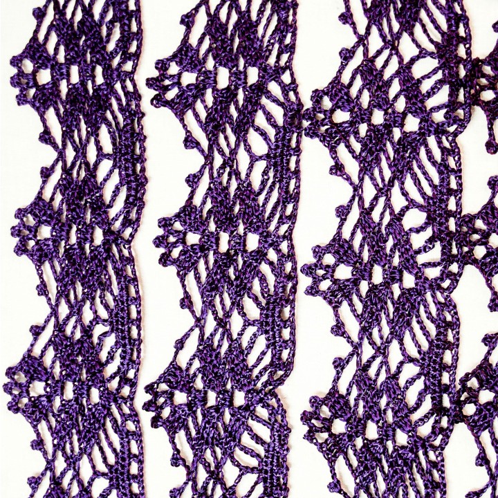 Dress Angelika Crochet Pattern & Video Course – Maxi A-line Lace Dress in Dark Purple and Olive Italian Viscose – Size M PDF