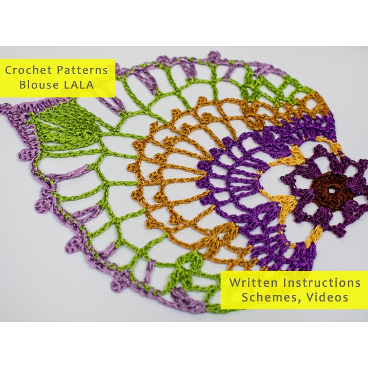 LALA Crochet Patterns: Oversized Blouse PDF & Video Tutorials - Create Your Handmade Masterpiece!