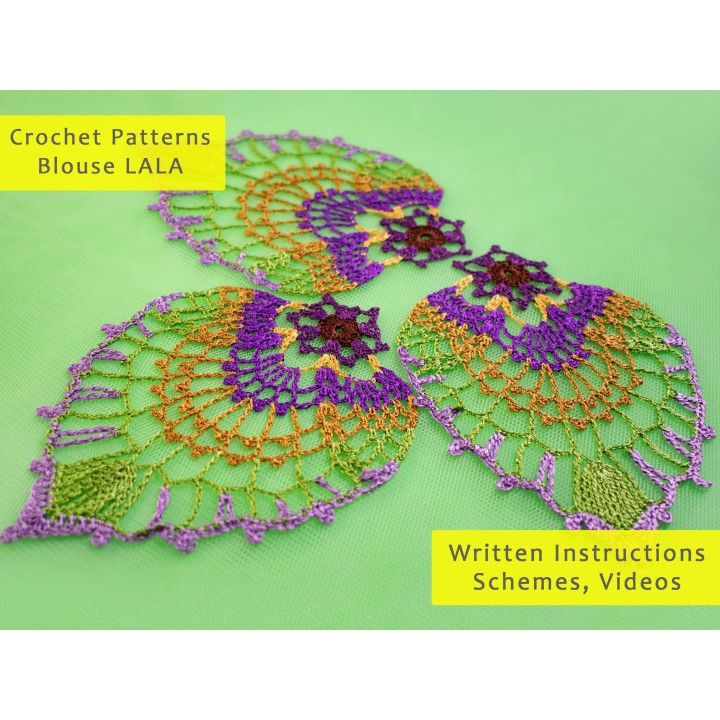 LALA Crochet Patterns: Oversized Blouse PDF & Video Tutorials - Create Your Handmade Masterpiece!
