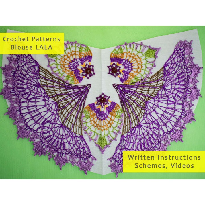 LALA Crochet Patterns: Oversized Blouse PDF & Video Tutorials - Create Your Handmade Masterpiece!