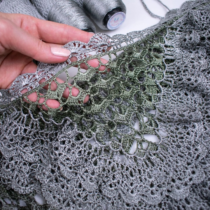 Joy Verde Crochet Summer Top - Handmade Oversized Green Viscose Blouse - Unique Lace Design for S/M/L