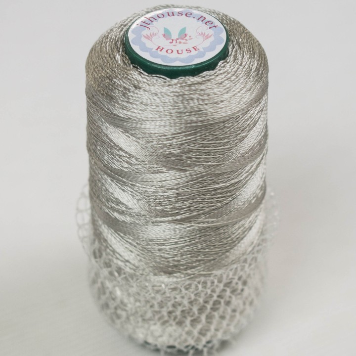 JThouse Italian Viscose Yarn, 100% Soft Light Gray, 50g Cone for Lace Projects, 750m Length
