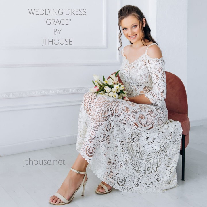 Crochet Wedding Dress Kit - Italian Viscose Yarn, Pattern & Tutorials for DIY Creations