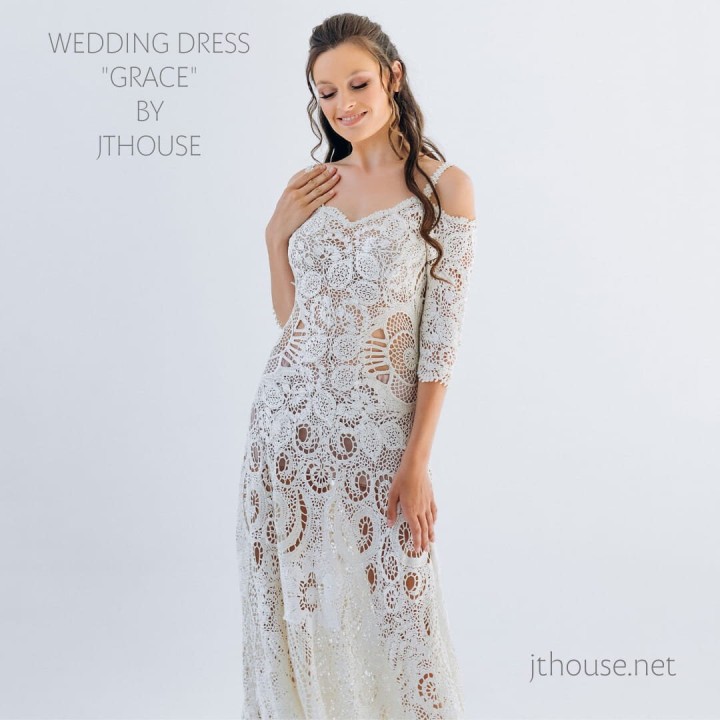Crochet Wedding Dress Kit - Italian Viscose Yarn, Pattern & Tutorials for DIY Creations