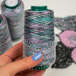 JThouse Italian Viscose Yarn 100g - Soft Multi-Colored Crochet Thread for Lace Projects, 1500m Length